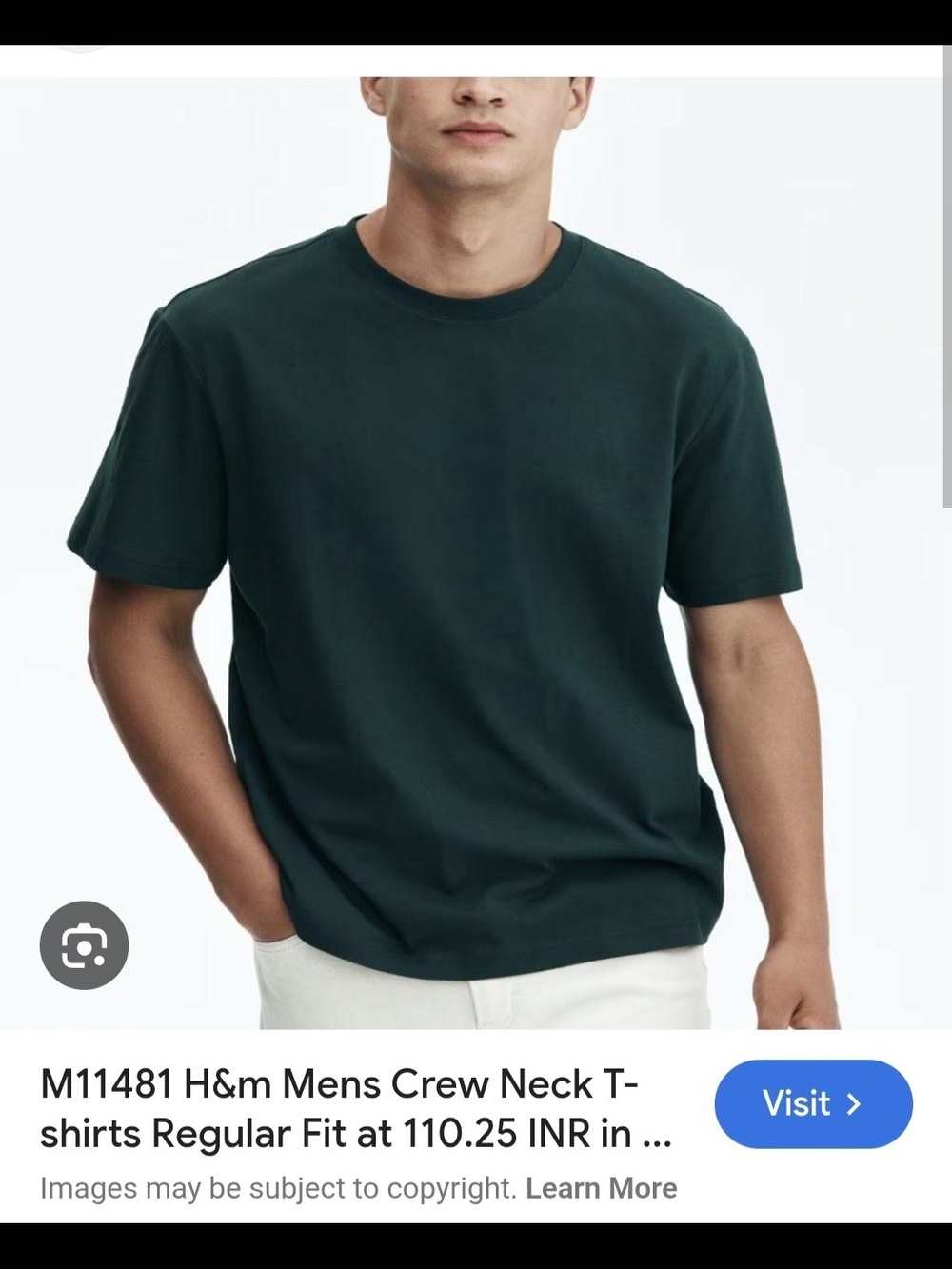 2 H&M Men's Crew Neck Tee in Forest Green And Grey.